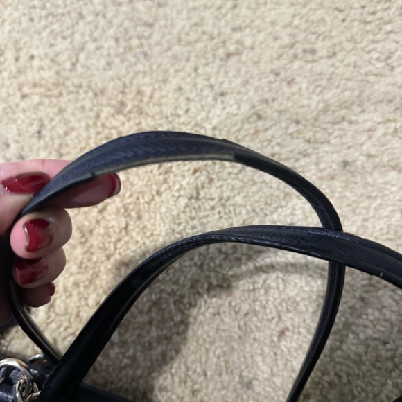 COACH Christie Carryall Satchel Crossgrain Leather Deep Navy Blue F36637 - Picture 12 of 14